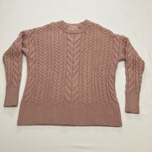 Philosophy Republic Clothing Cable Knit Sweater Pink XS Pullover Casual